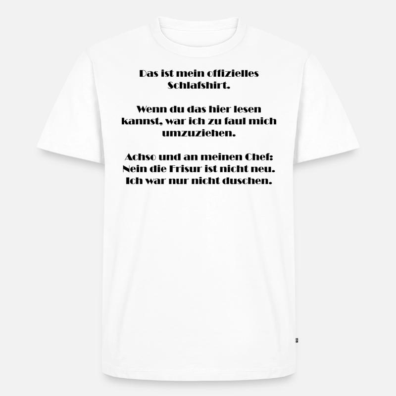 Schlafshirt - Männer Premium Bio T-Shirt - Weiß
