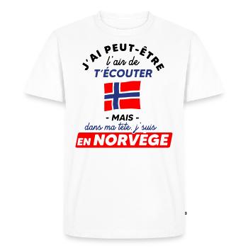 Voyage en Norvège - T-shirt Premium bio Homme - blanc - Devant - Nico (187cm)