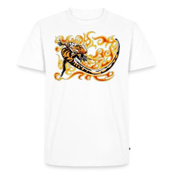 petit caiman rouge et feu - T-shirt Premium bio Homme - blanc - Devant - Nico (187cm)