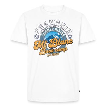 Mt Blanc Base Camp - Men's Premium Organic T-Shirt - white - Front - Nico (187cm)