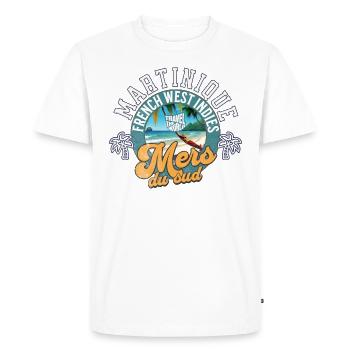 Mers du sud Martinique - T-shirt Premium bio Homme - blanc - Devant - Nico (187cm)