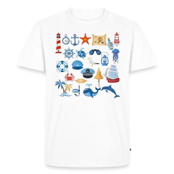 Nautical spirit for summer time - T-shirt Premium bio Homme - blanc - Devant - Nico (187cm)