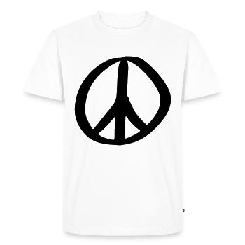 Peace Sign Drawing Peace Sketch black - Men's Premium Organic T-Shirt - white - Front - Nico (187cm)