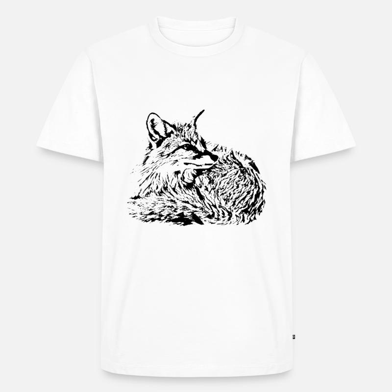 Fuchs - Männer Premium Bio T-Shirt - Weiß