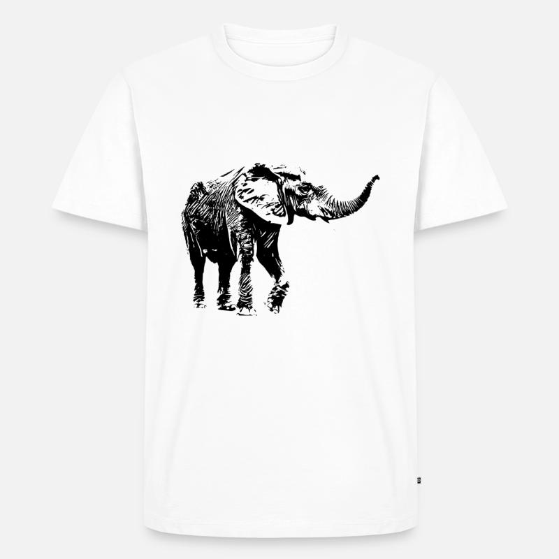 Elefant - Männer Premium Bio T-Shirt - Weiß