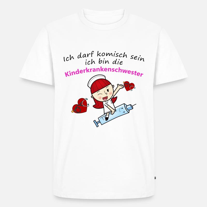 Kinderkrankenschwester - Männer Premium Bio T-Shirt - Weiß