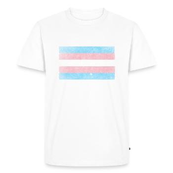 Transgender Pride Flagge LGBT Flag Vintage Style - T-shirt Premium bio Homme - blanc - Devant - Nico (187cm)