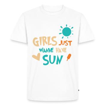 soleil d'été fille 03 - T-shirt Premium bio Homme - blanc - Devant - Nico (187cm)