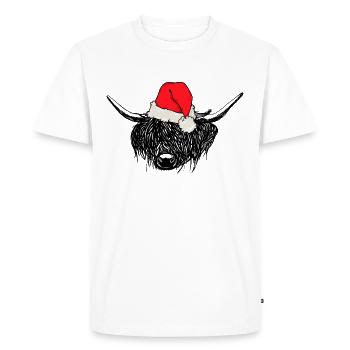 Bovins écossais des Highlands dans l’ de Noël - T-shirt Premium bio Homme - blanc - Devant - Nico (187cm)