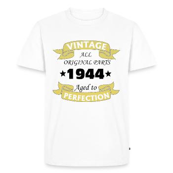 Vintage 1944 80 Years Aged to Perfection - Men's Premium Organic T-Shirt - white - Front - Nico (187cm)