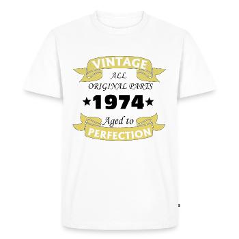 Vintage 1974 50 Years Aged to Perfection - Men's Premium Organic T-Shirt - white - Front - Nico (187cm)