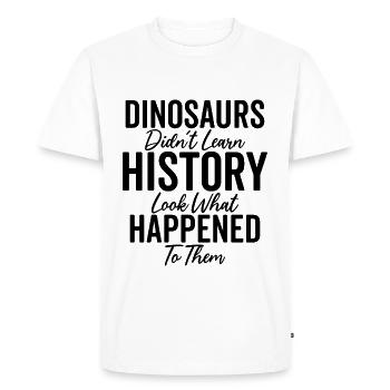 Dinosaurier Geschichte Lustig Geschichte Lehrer - Männer Premium Bio T-Shirt - Weiß - Vorne - Nico (187cm)
