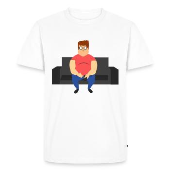 Gros homme - T-shirt Premium bio Homme - blanc - Devant - Nico (187cm)