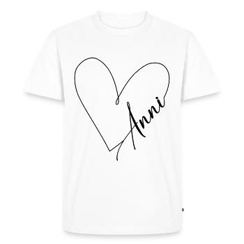 Anni Name Heart Line - Men's Premium Organic T-Shirt - white - Front - Nico (187cm)