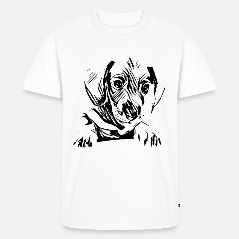 Dackel - Männer Premium Bio T-Shirt - Weiß