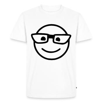 Emoji Skizze Brille schwarz - T-shirt Premium bio Homme - blanc - Devant - Nico (187cm)