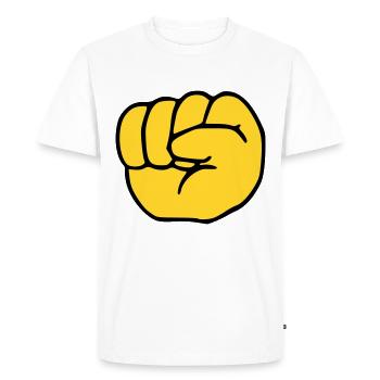 Emoji Fist Sketch Couleur - T-shirt Premium bio Homme - blanc - Devant - Nico (187cm)