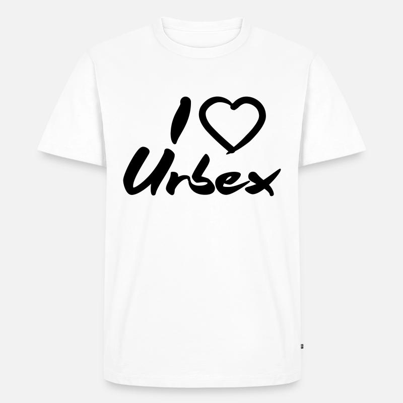 I Love Urbex - Männer Premium Bio T-Shirt - Weiß