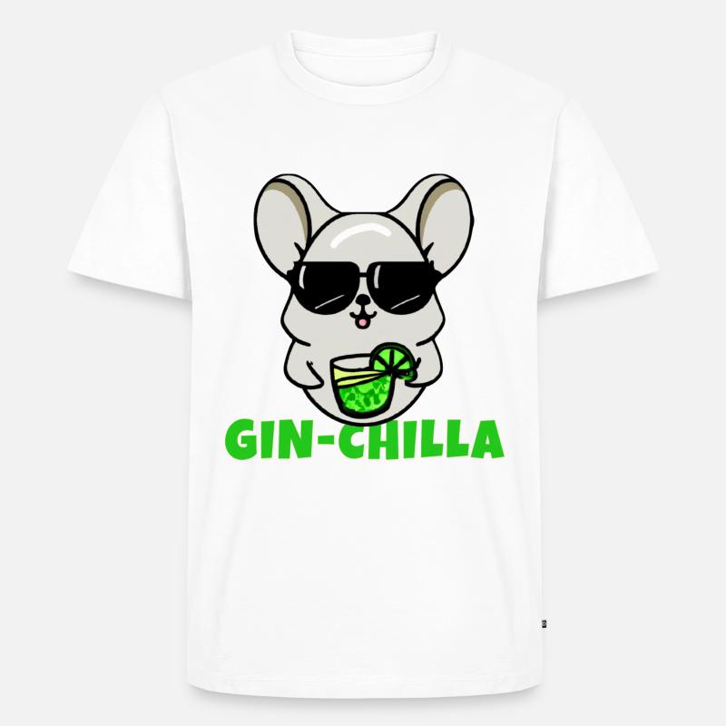 Gin- Chinchilla Gin - Männer Premium Bio T-Shirt - Weiß
