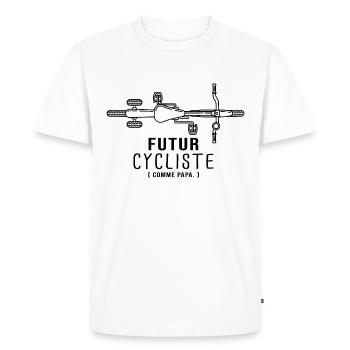 velo vélo vélos velos futur cycliste comme papa - T-shirt Premium bio Homme - blanc - Devant - Nico (187cm)
