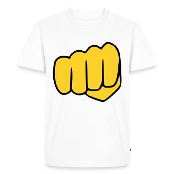 Emoji Fist Sketch Couleur - T-shirt Premium bio Homme - blanc - Devant - Nico (187cm)