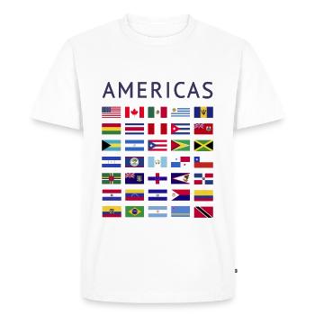 Drapeaux de pays Amérique Drapeaux nationaux d’Amérique - T-shirt Premium bio Homme - blanc - Devant - Nico (187cm)
