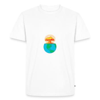 J'peux pas, c'est la fin du monde - T-shirt Premium bio Homme - blanc - Devant - Nico (187cm)