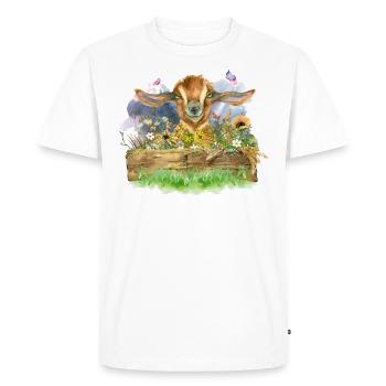 Aquarelle de chèvre - T-shirt Premium bio Homme - blanc - Devant - Nico (187cm)