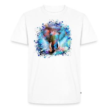 éléphant,coloré,peinture,coloré,aquarelle,graffiti - T-shirt Premium bio Homme - blanc - Devant - Nico (187cm)