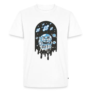 Crypto Crypto Bitcoin Helium Mining Cat Cats - T-shirt Premium bio Homme - blanc - Devant - Nico (187cm)