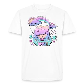 I Love Rain bubble head girl - Men's Premium Organic T-Shirt - white - Front - Nico (187cm)