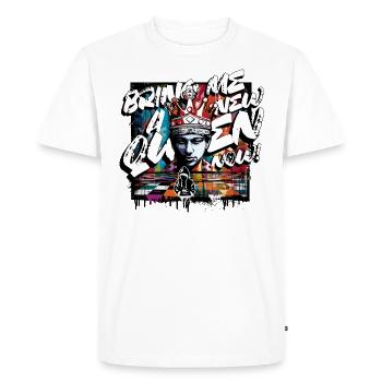 "Urban Chess King Grafitti" - Men's Premium Organic T-Shirt - white - Front - Nico (187cm)