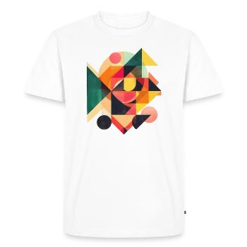Motif géométrique cool des années 80 - T-shirt Premium bio Homme - blanc - Devant - Nico (187cm)