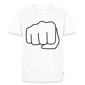 Emoji Fist Sketch noir - T-shirt Premium bio Homme - blanc - Devant - Nico (187cm)