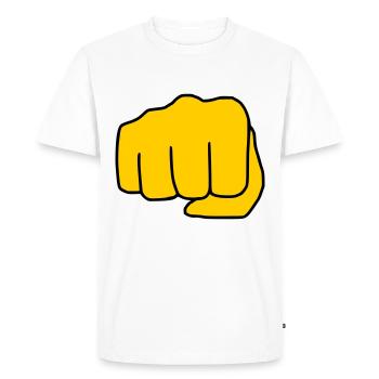 Emoji Fist Sketch Couleur - T-shirt Premium bio Homme - blanc - Devant - Nico (187cm)