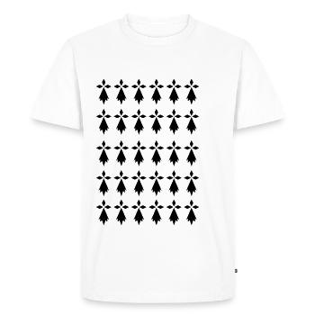 Hermine Bretagne drapeau Breton - T-shirt Premium bio Homme - blanc - Devant - Nico (187cm)