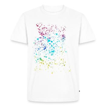 œuvre d’art, points colorés, art, peinture, abstrait - T-shirt Premium bio Homme - blanc - Devant - Nico (187cm)