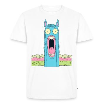 Cry Horse - Men's Premium Organic T-Shirt - white - Front - Nico (187cm)