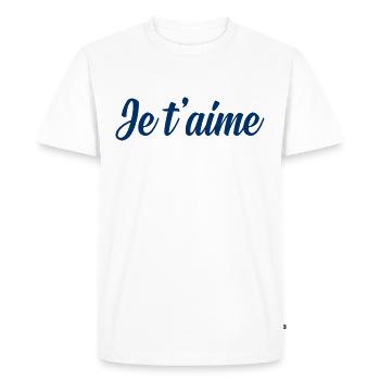Je t'aime - T-shirt Premium bio Homme - blanc - Devant - Nico (187cm)