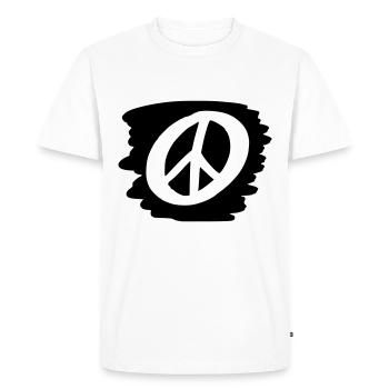 Peace Sign Drawing Peace Sketch black - Men's Premium Organic T-Shirt - white - Front - Nico (187cm)