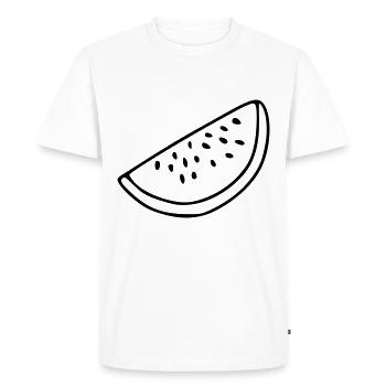 Pastèque Emoji Fruit Sticker Sketch Noir - T-shirt Premium bio Homme - blanc - Devant - Nico (187cm)