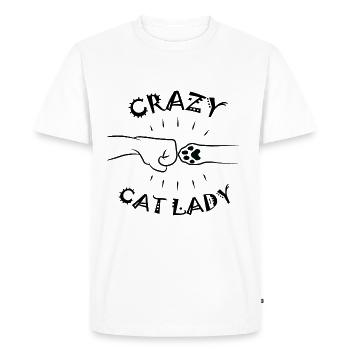 Crazy Cat Lady - Paw Fist Bump - T-shirt Premium bio Homme - blanc - Devant - Nico (187cm)