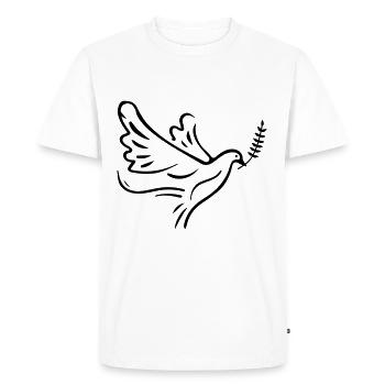 Symbole de la colombe - T-shirt Premium bio Homme - blanc - Devant - Nico (187cm)
