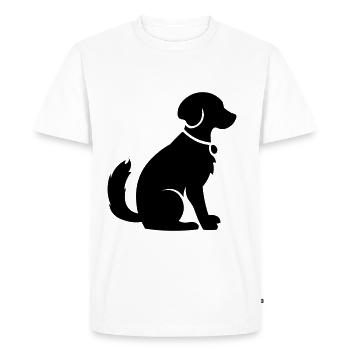 Dog shadow dog vector figure - Men's Premium Organic T-Shirt - white - Front - Nico (187cm)