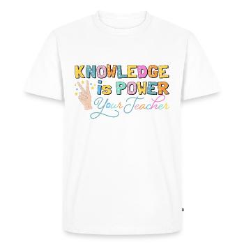 Teacher - Men's Premium Organic T-Shirt - white - Front - Nico (187cm)