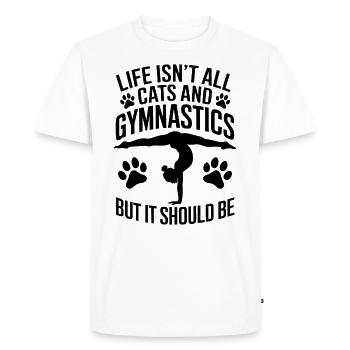 Gymnastique Dire Chats Drôle Gymnastique Cadeau - T-shirt Premium bio Homme - blanc - Devant - Nico (187cm)