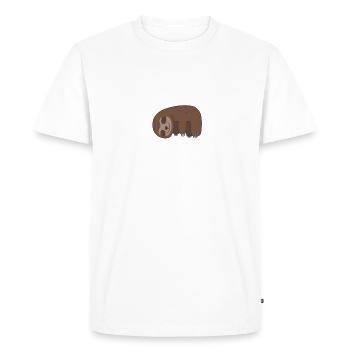 Lazy Chiller Sloth Humor T-Shirt - Men's Premium Organic T-Shirt - white - Front - Nico (187cm)