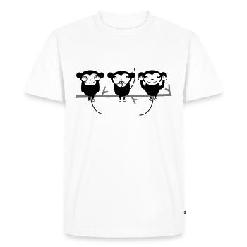 the three - Men's Premium Organic T-Shirt - white - Front - Nico (187cm)