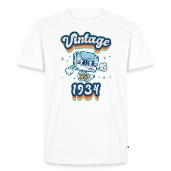 1934 vintage né anniversaire mari femme rétro - T-shirt Premium bio Homme - blanc - Devant - Nico (187cm)