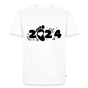 Dad 2024 Baby Shower Gift - Men's Premium Organic T-Shirt - white - Front - Nico (187cm)